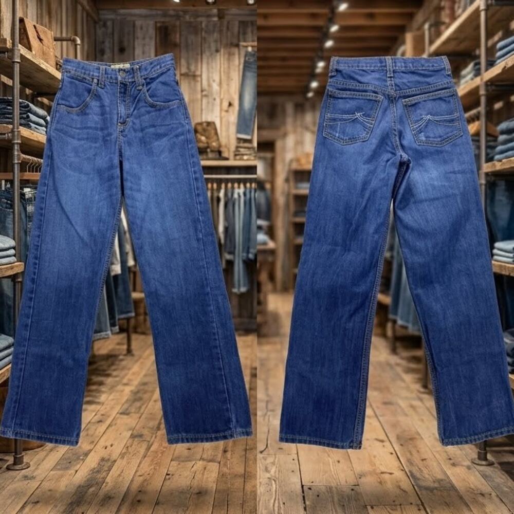 Wrangler 20X 33BLDHT Boys 12 Slim Straight Leg Jeans Adjustable Waist 24x27